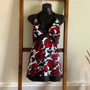 Open back floral camisole